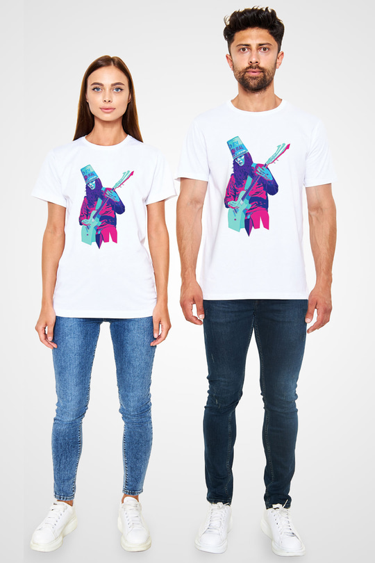 Buckethead Baskılı Unisex Beyaz Tişört - Tshirt