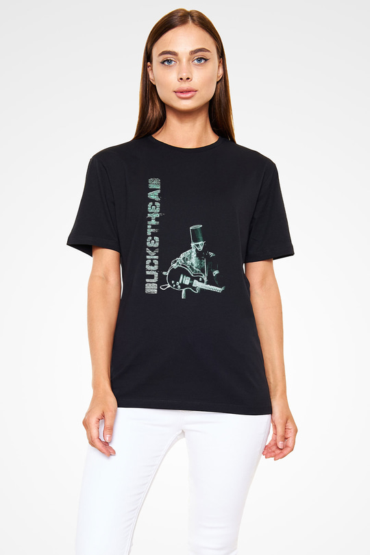 Buckethead Baskılı Unisex Siyah Tişört - Tshirt