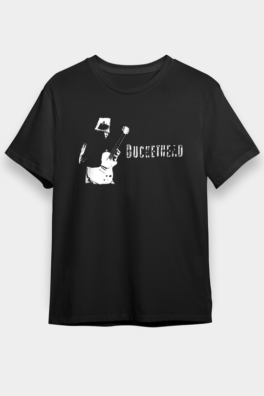 Buckethead Baskılı Unisex Siyah Tişört - Tshirt
