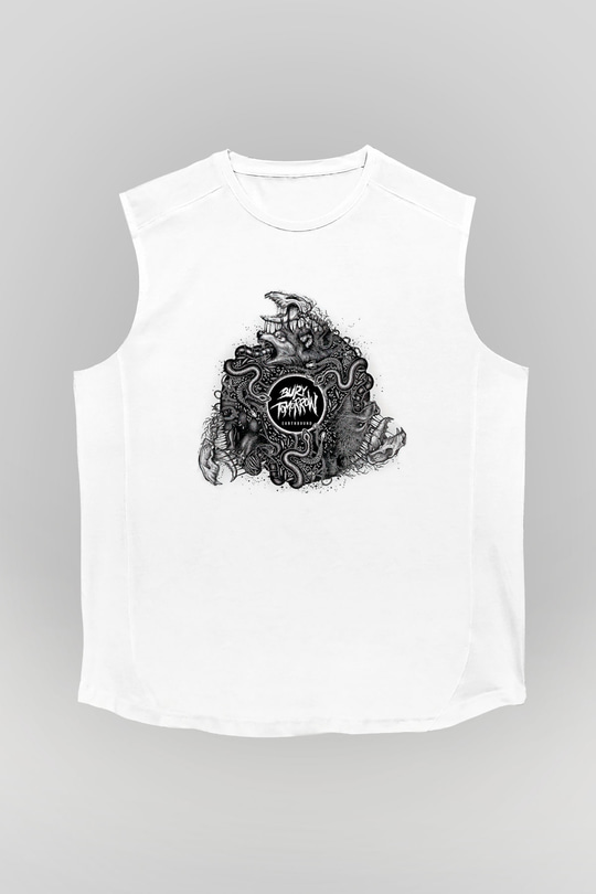 Bury Tomorrow Baskılı Beyaz Unisex Kolsuz Tişört - Tshirt