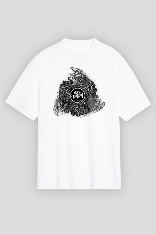 Bury Tomorrow Baskılı Beyaz Unisex Oversize Tişört - Tshirt