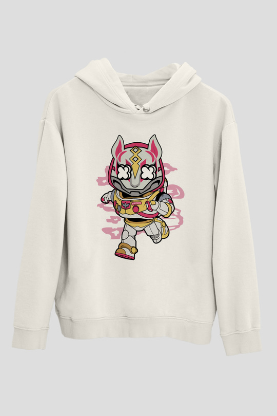 Buzz Fortnite Baskılı Unisex Beyaz Hoodie