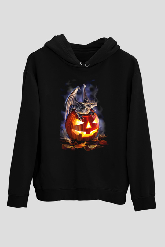 Cadılar Bayramı-Halloween Siyah Unisex Kapüşonlu Sweatshirt