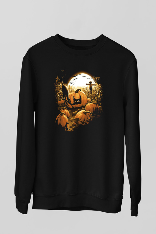 Cadılar Bayramı-Halloween Siyah Unisex Sweatshirt
