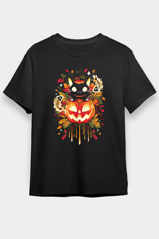 Cadılar Bayramı-Halloween Siyah Unisex Tişört T-Shirt - TişörtFabrikası
