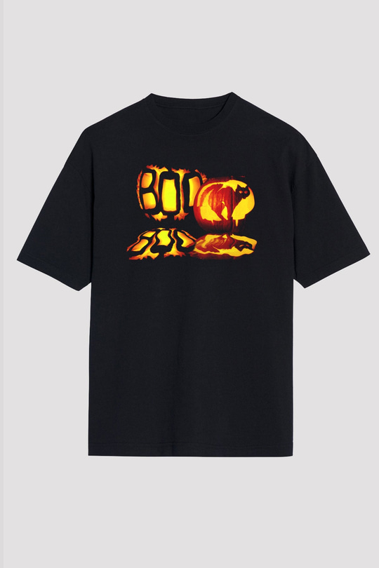 Cadılar Bayramı-Halloween Siyah Unisex Oversize Tişört T-Shirt