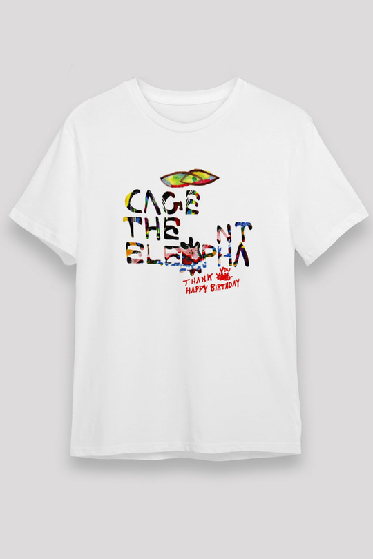 Cage the Elephant Baskılı Unisex Beyaz Tişört