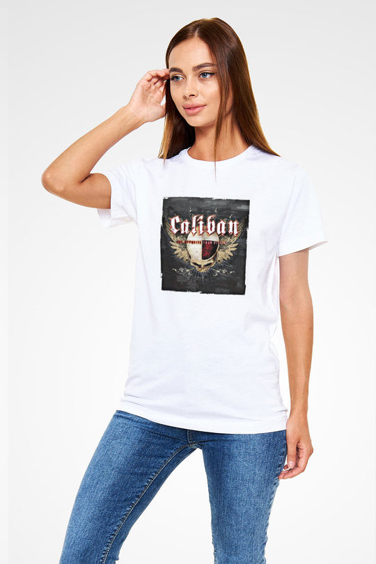 Caliban Baskılı Unisex Beyaz Tişört