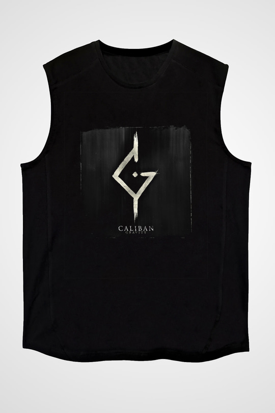 Caliban Baskılı Unisex Siyah Kolsuz Tişört