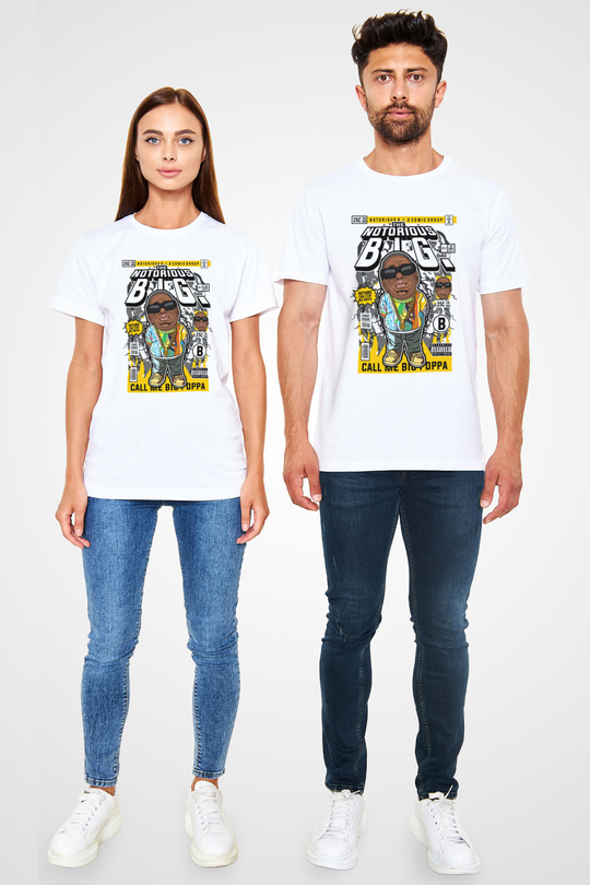 Call Me B.I.G Baskılı Unisex Beyaz Tişört