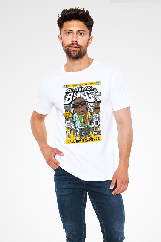 Call Me B.I.G Baskılı Unisex Beyaz Tişört