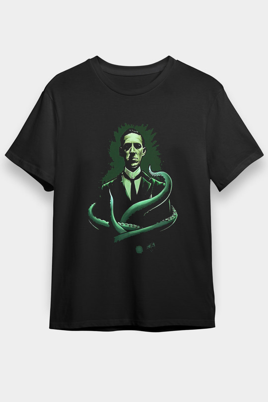 Call Of Ctulhu Baskılı Unisex Siyah Tişört - Tshirt