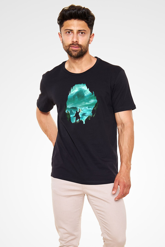 Call Of Ctulhu Baskılı Unisex Siyah Tişört - Tshirt
