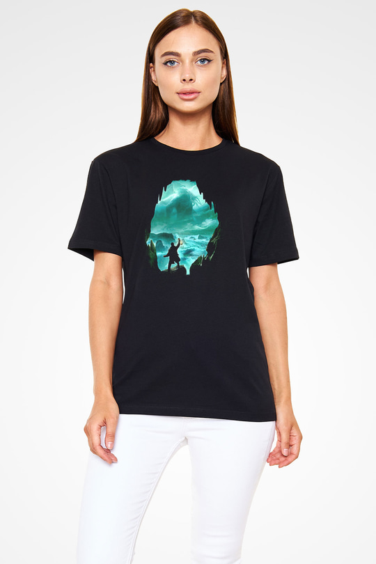 Call Of Ctulhu Baskılı Unisex Siyah Tişört - Tshirt