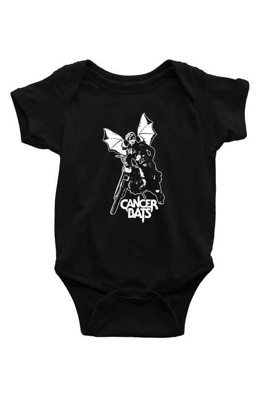 Cancer Bats Baskılı Unisex Siyah Bebek Body - Zıbın