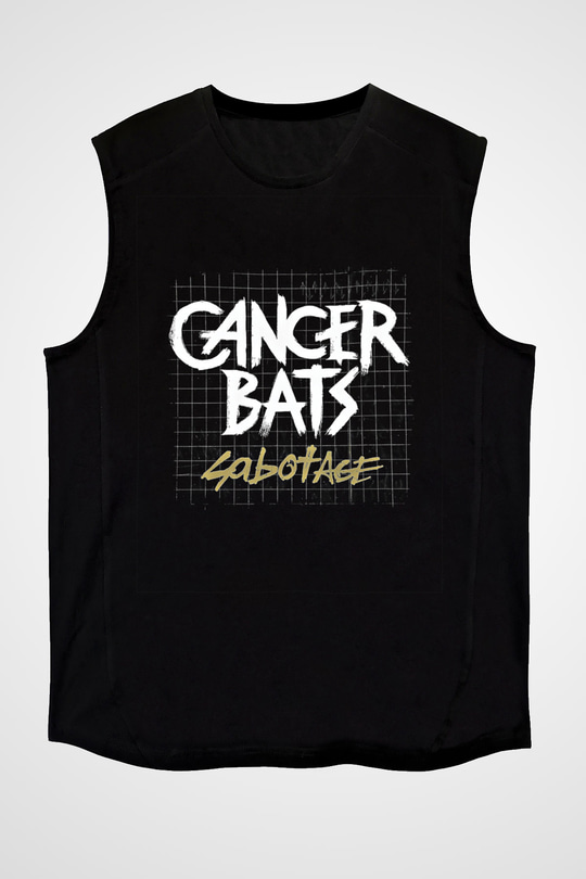 Cancer Bats Baskılı Unisex Siyah Kolsuz Tişört