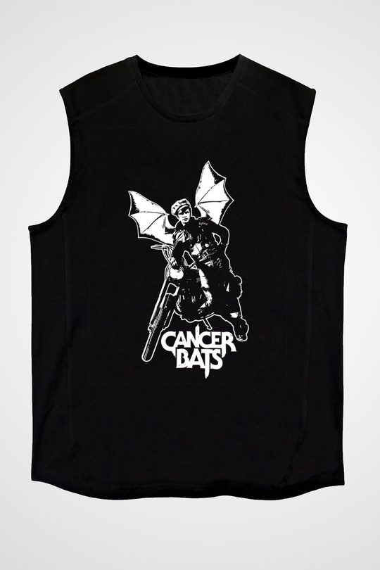 Cancer Bats Baskılı Unisex Siyah Kolsuz Tişört