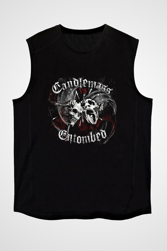 Candlemass Baskılı Unisex Siyah Kolsuz Tişört