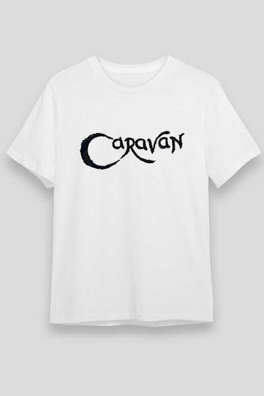 Caravan Baskılı Unisex Beyaz Tişört - Tshirt