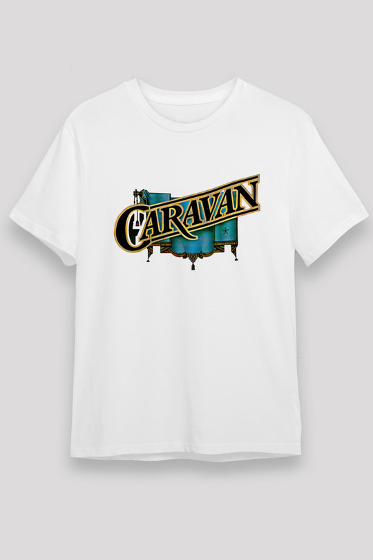 Caravan Baskılı Unisex Beyaz Tişört - Tshirt