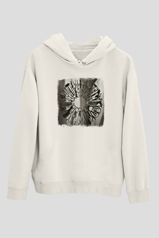 Carcass Baskılı Unisex Beyaz Hoodie