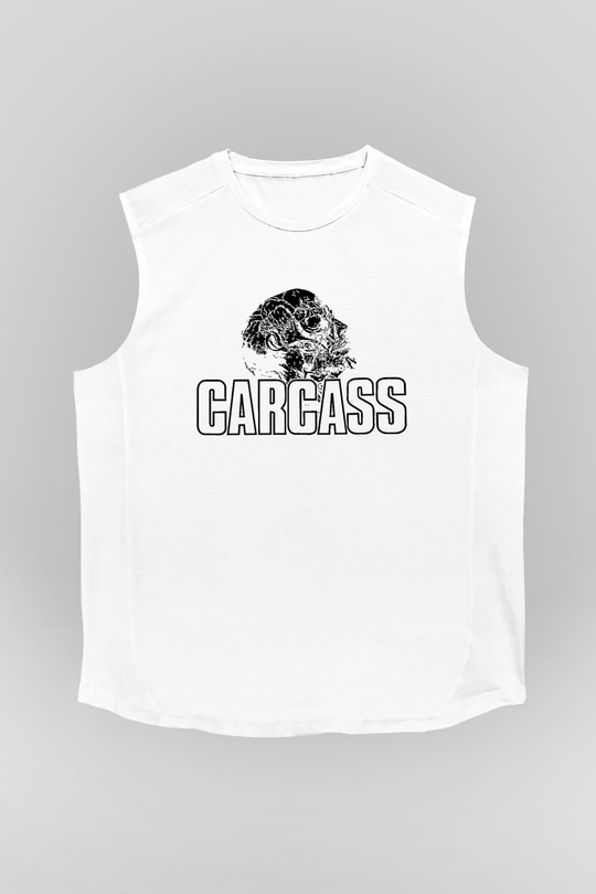 Carcass Beyaz Unisex Kolsuz Tişört