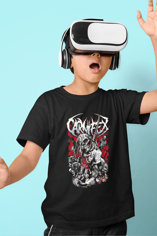Carnifex Baskılı Siyah Unisex Çocuk Tişört
