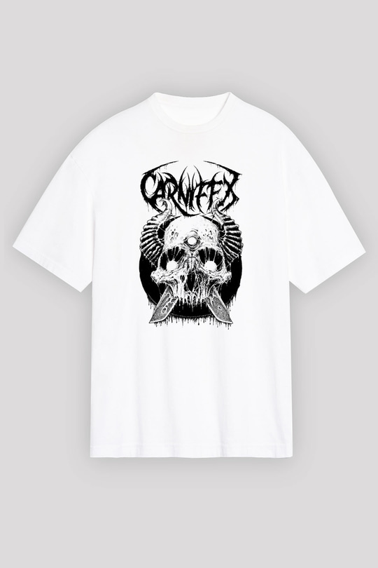 Carnifex Beyaz Unisex Tişört T-Shirt - TişörtFabrikası
