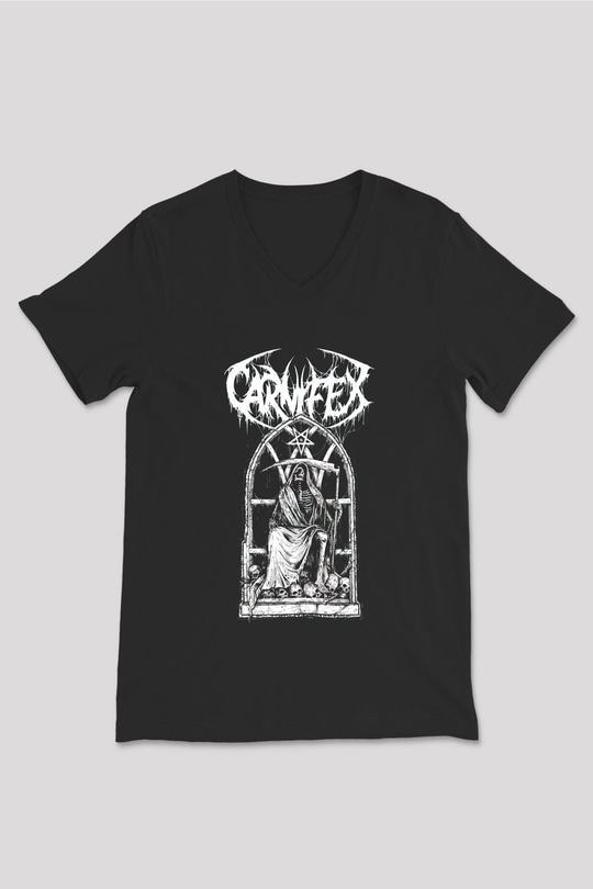 Carnifex Siyah Unisex V Yaka Tişört T-Shirt