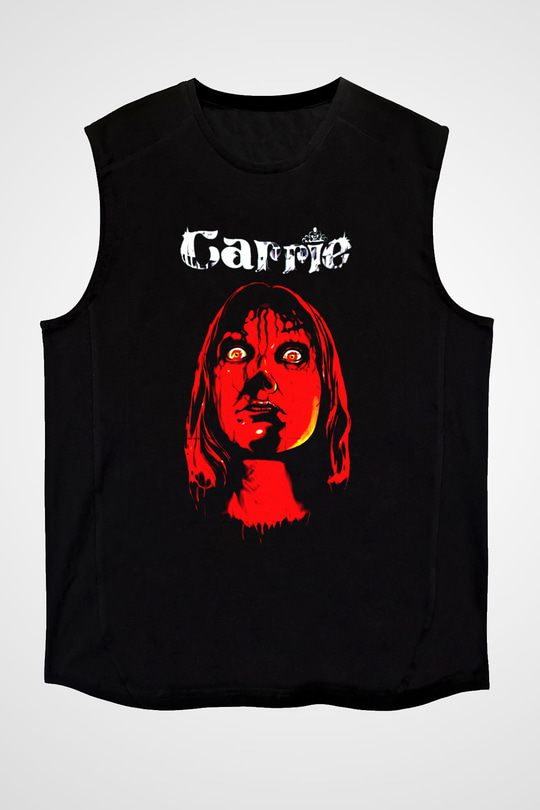 Carrie Siyah Unisex  Kolsuz Tişört