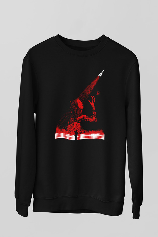 Carrie Siyah Unisex Sweatshirt