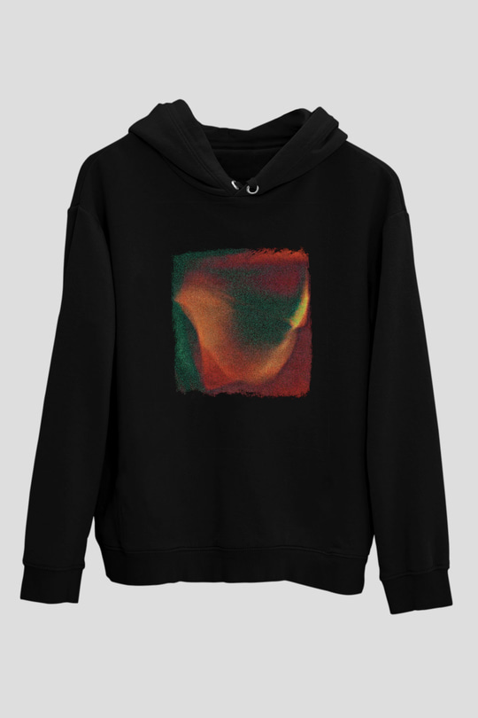 Casey Baskılı Unisex Siyah Hoodie