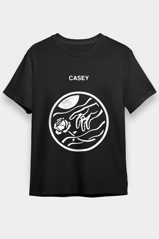 Casey Baskılı Unisex Siyah Tişört