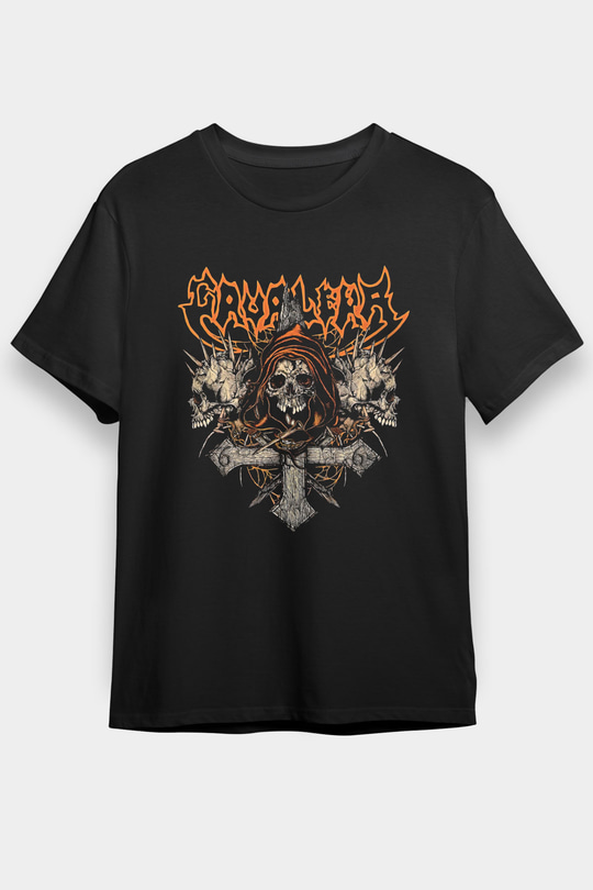 Cavalera Baskılı Unisex Siyah Tişört - Tshirt