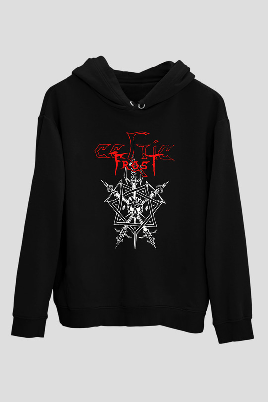 Celtic Frost Baskılı Unisex Siyah Kapüşonlu Sweatshirt