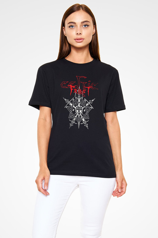 Celtic Frost Baskılı Unisex Siyah Tişört - Tshirt