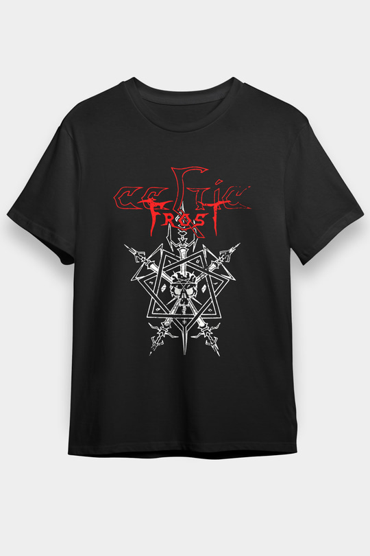 Celtic Frost Baskılı Unisex Siyah Tişört - Tshirt