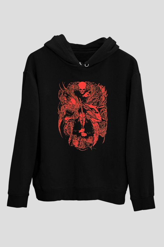 Chainsaw Man Baskılı Unisex Siyah Hoodie