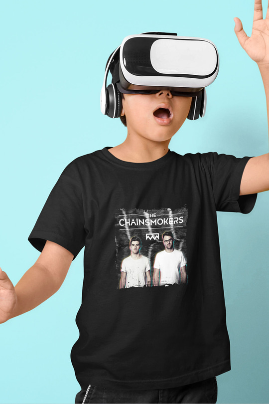 Chainsmokers Baskılı Unisex Siyah Çocuk Tişört