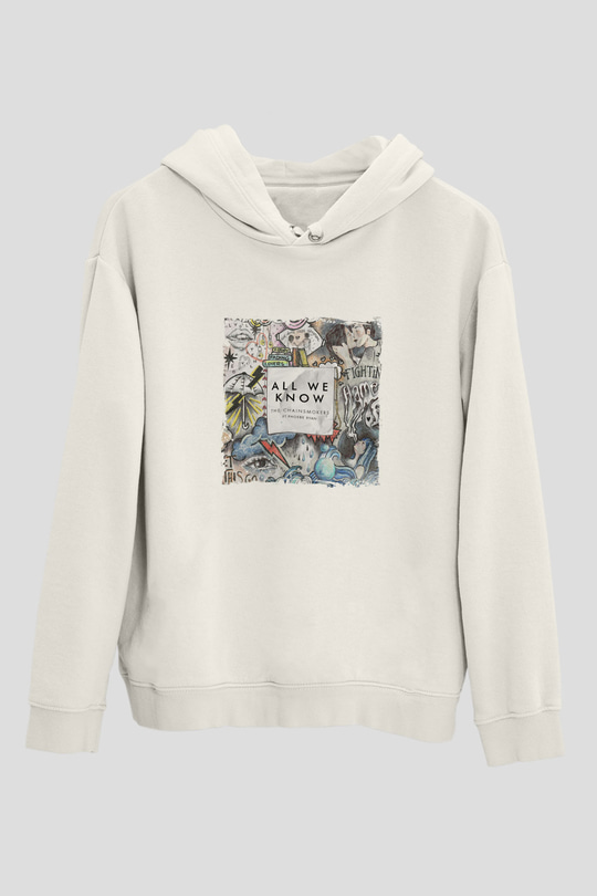 ChainsmokersBaskılı Beyaz Hoodie