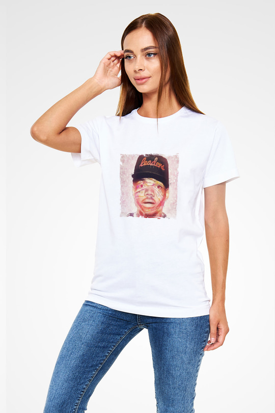 Chance The Rapper Baskılı Unisex Beyaz Tişört
