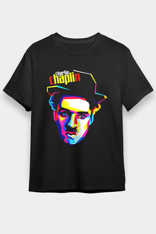 Charlie Chaplin Siyah Unisex Tişört T-Shirt - TişörtFabrikası