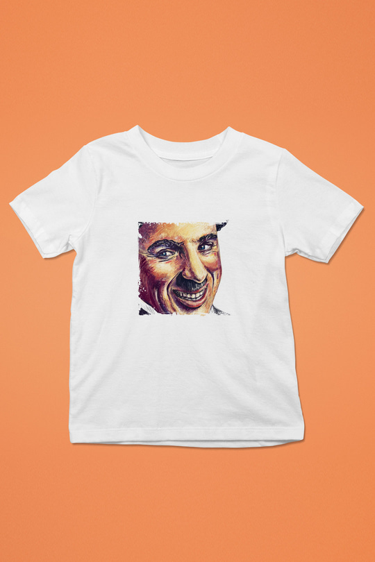 Charlie Chaplin Unisex Baskılı Beyaz Çocuk Tişört