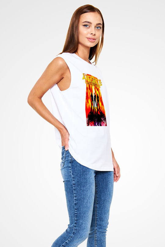 Charlies Angels Beyaz Unisex  Kolsuz Tişört