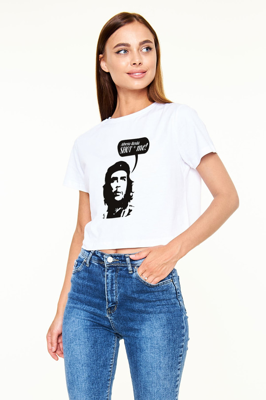 Che Guevara Beyaz Croptop Tişört