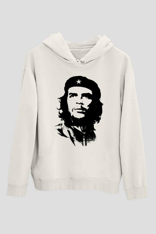Che Guevara Beyaz Unisex Kapşonlu Sweatshirt