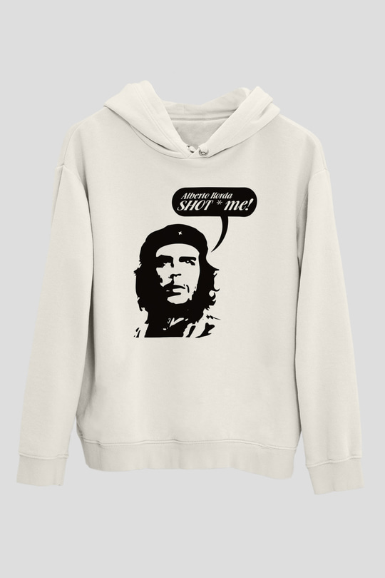 Che Guevara Beyaz Unisex Kapşonlu Sweatshirt