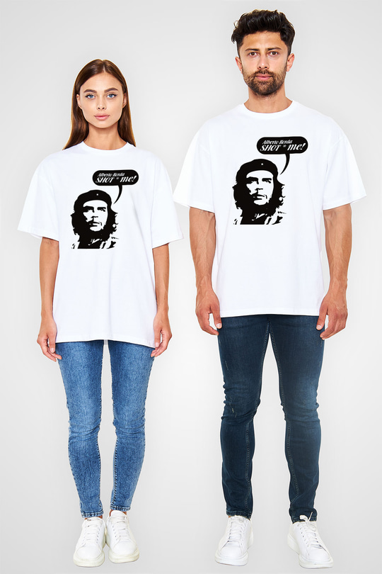 Che Guevara Beyaz Unisex Oversize Tişört T-Shirt