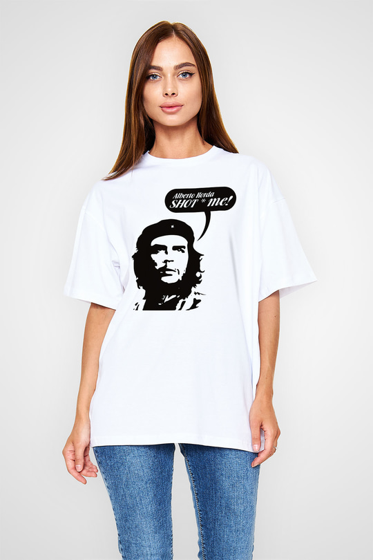 Che Guevara Beyaz Unisex Oversize Tişört T-Shirt