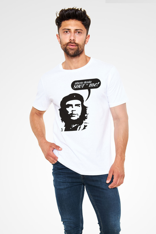Che Guevara Beyaz Unisex Tişört T-Shirt - TişörtFabrikası